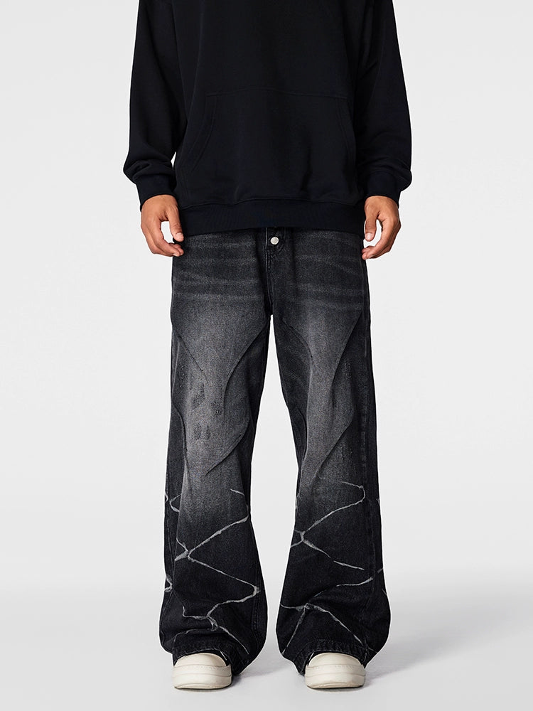 Achock Washed Wave Baggy Jeans | Face 3 Face