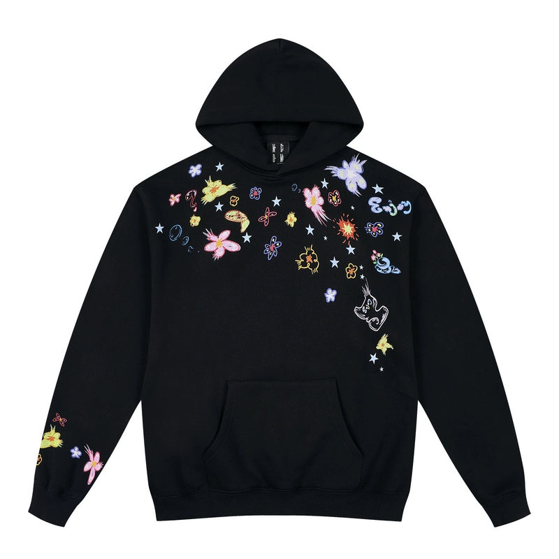 MEDM Graffiti Flower Print Hoodie | Face 3 Face