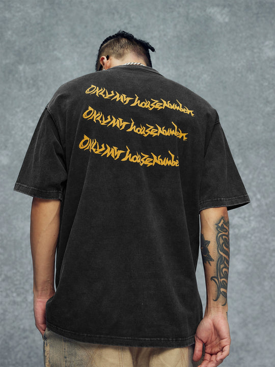 1807 Hand Painted Cross Flame Print Tee | Face 3 Face