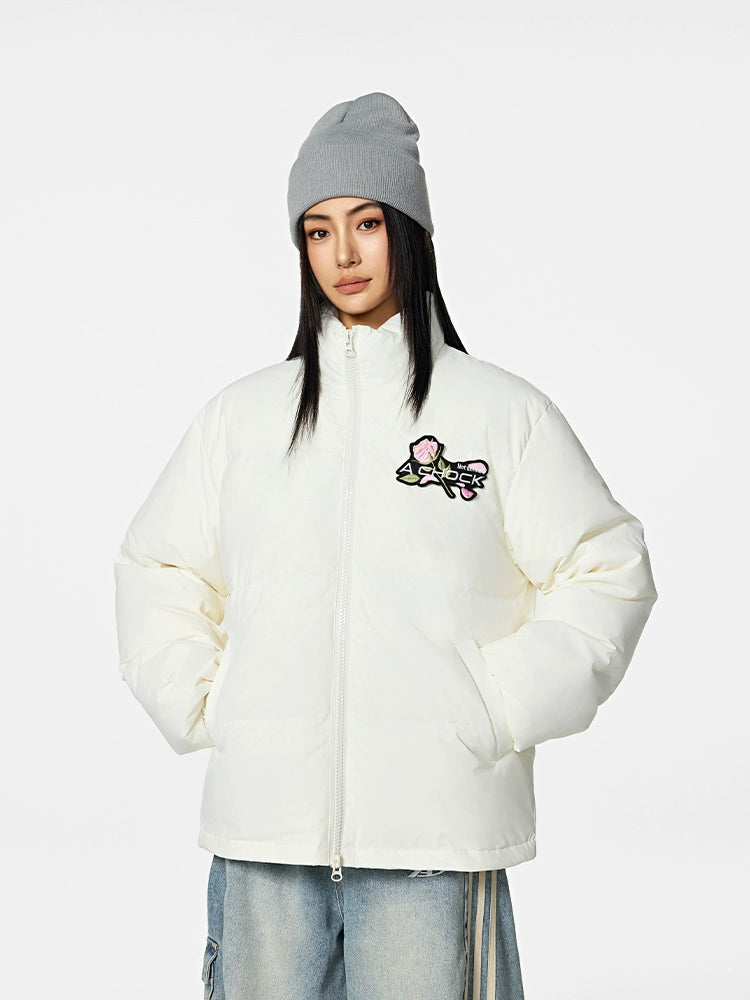 Achock Velcro Embroidered Down Jacket | Face 3 Face