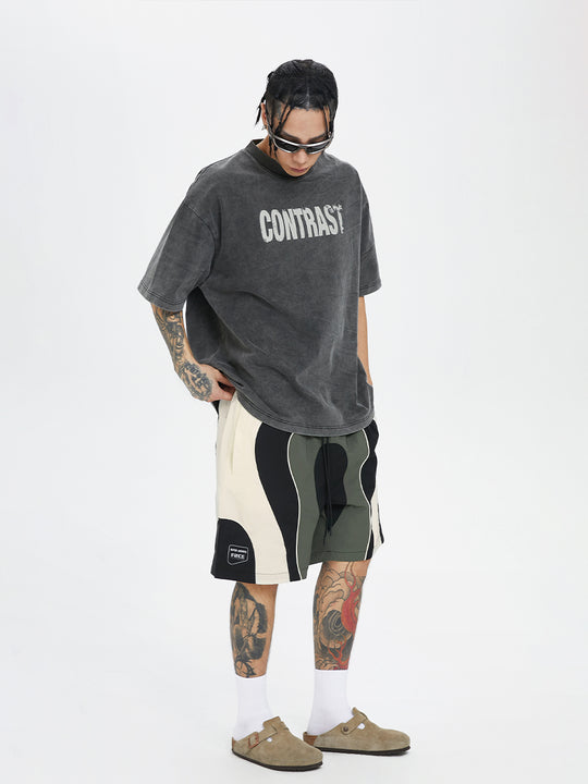 F2CE Stitching Contrast Color Nylon Basketball Shorts