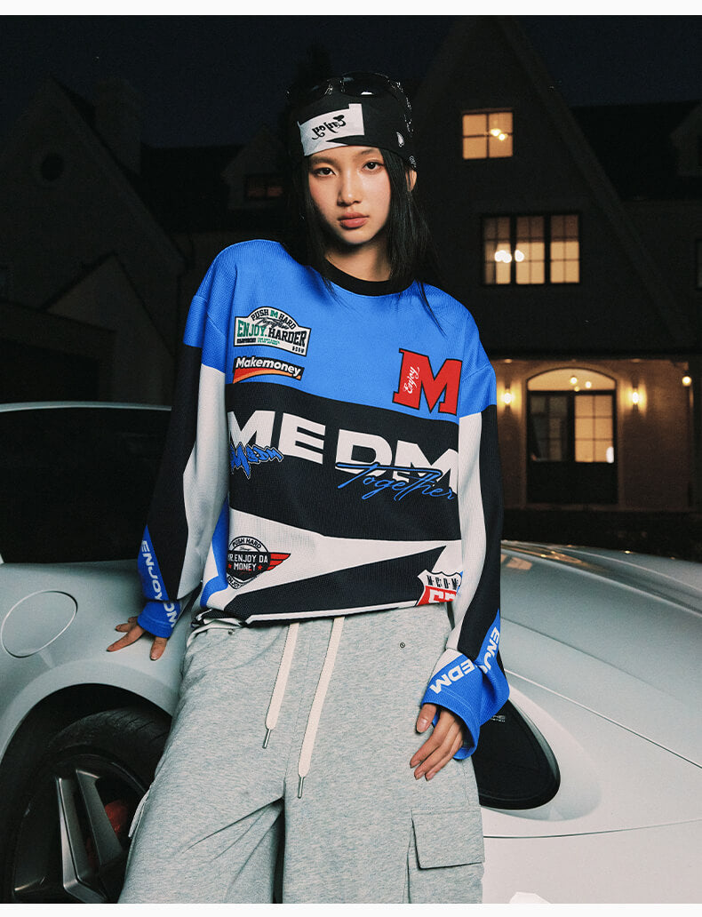 MEDM Biker Color Block Waffle Long Sleeve Jersey | Face 3 Face