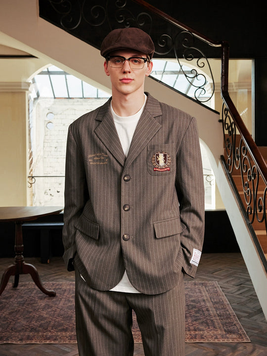 Harsh and Cruel Striped Badge Embroidered Blazer | Face 3 Face