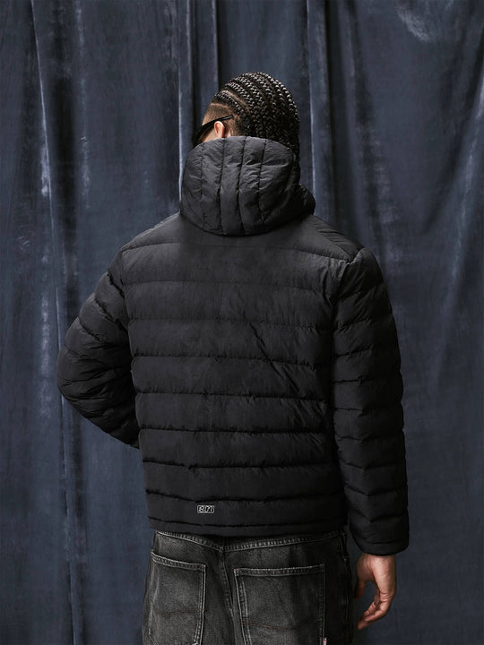 1807 Washed Fade Nylon Lightweight Down Jacket | Face 3 Face