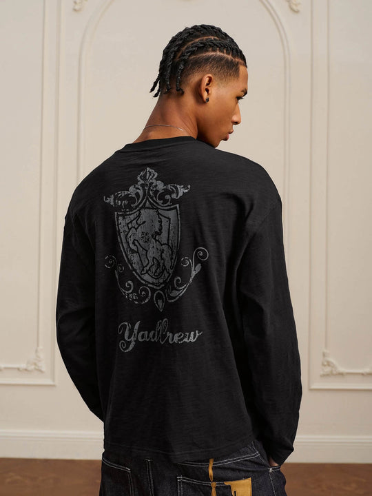 YADcrew Horse Vintage Print Long Sleeve Tee | Face 3 Face