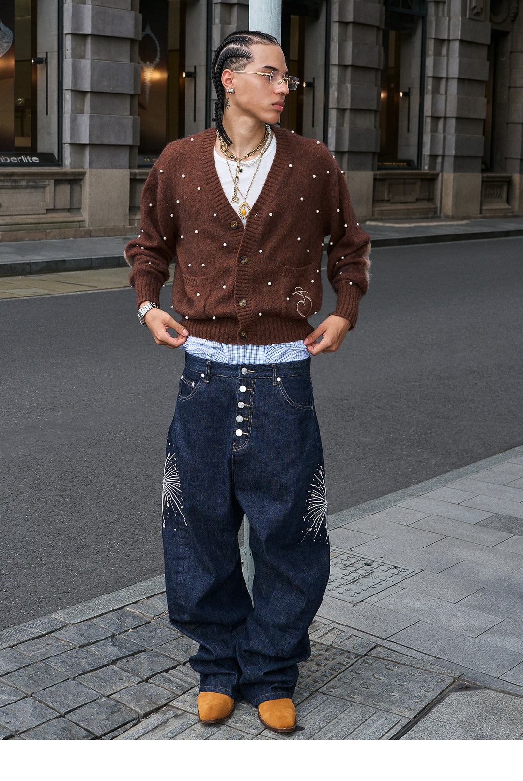 STEEPC Fireworks Rhinestone Denim Jeans | Face 3 Face