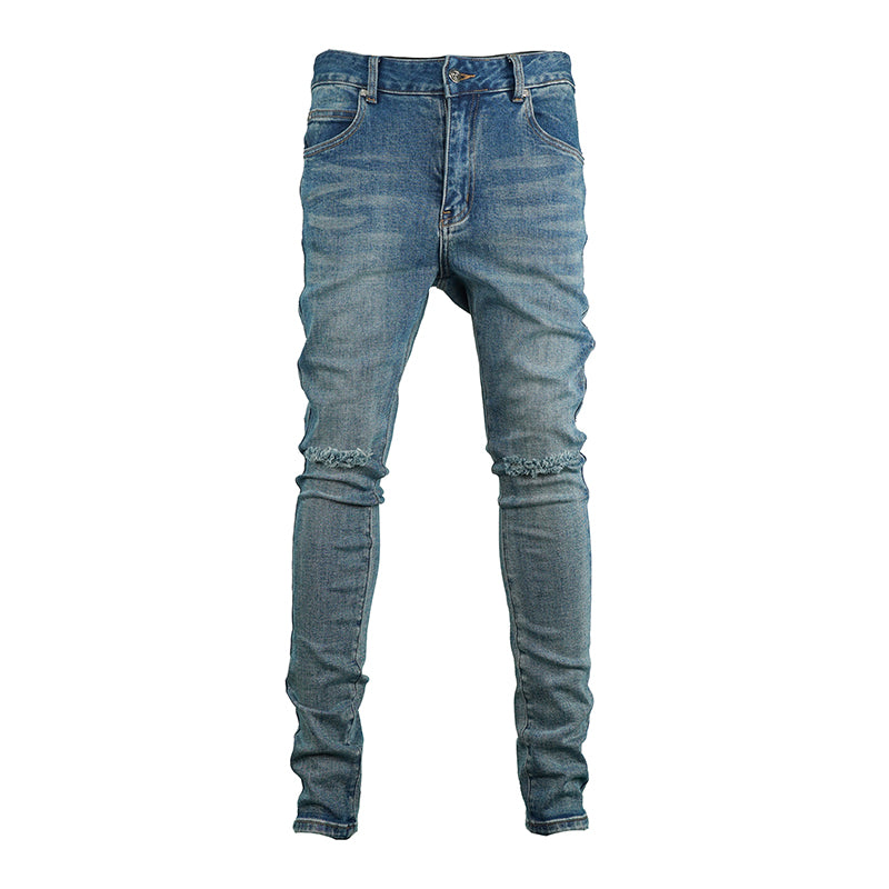 TGFCLUB Washed Cut Holes Slim Fit Stretch Jeans | Face 3 Face