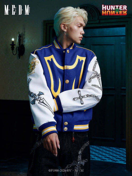 MEDM × HUNTER×HUNTER Kurapika PU Leather Varsity Jacket