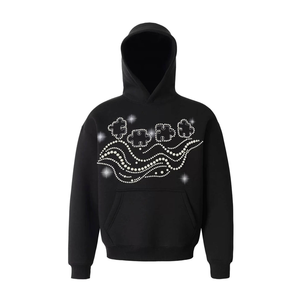 YADcrew x BIPOLAR Puzzle Pearl Embroidered Hoodie | Face 3 Face