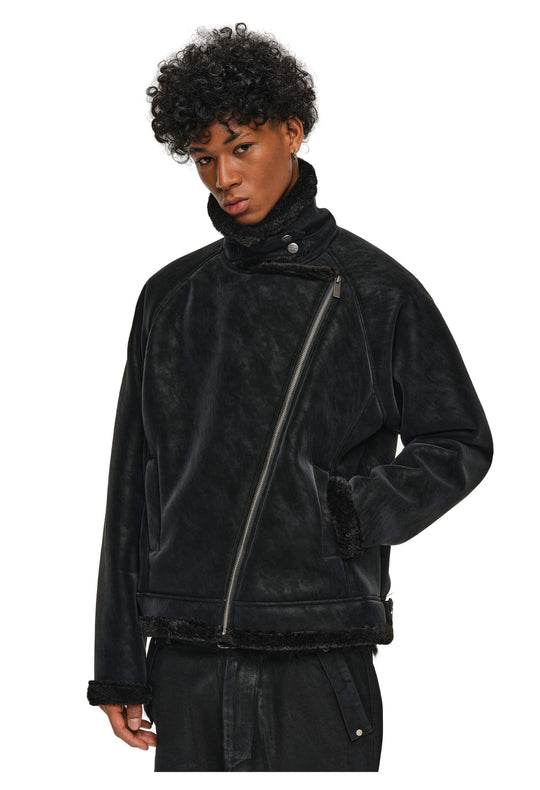 ANTIDOTE Faux Suede Double Rider Biker Jacket | Face 3 Face