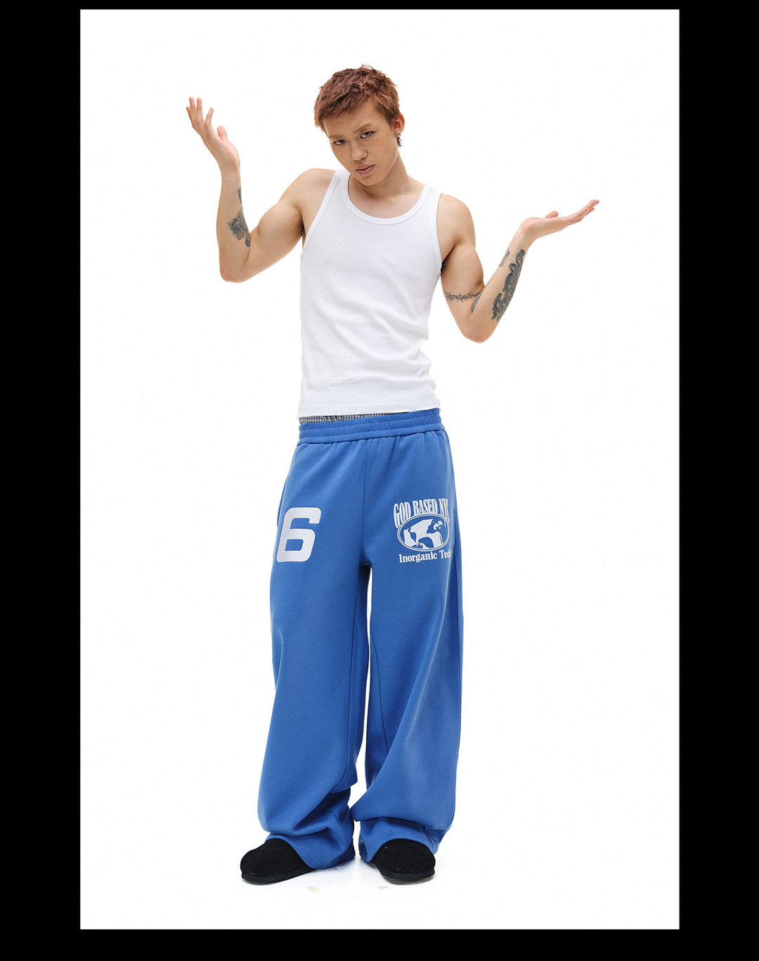 NOVACAM Flocking Print Baggy Sweatpants | Face 3 Face