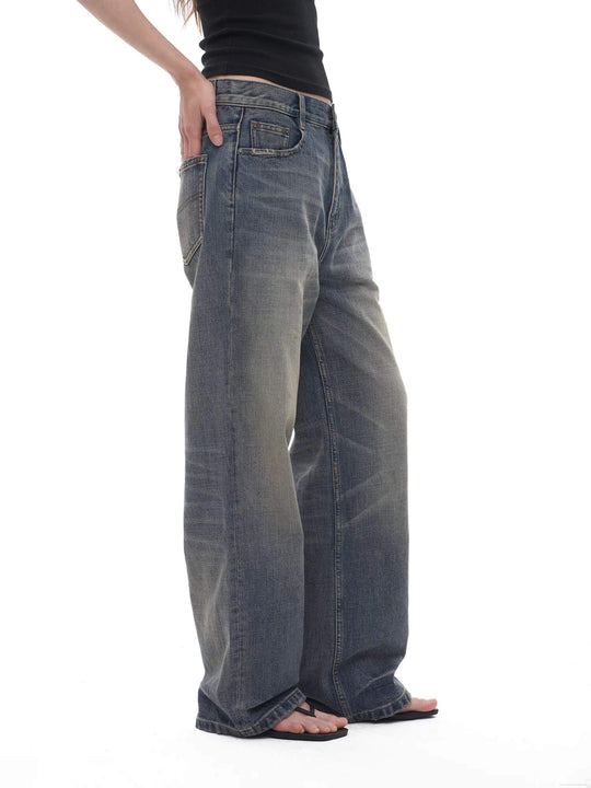 EXITMODE BY BLIND NO PLAN Vintage Washed Distressed Straight Jeans | Face 3 Face