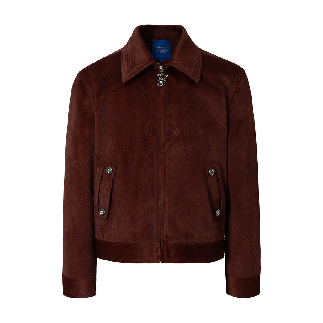 YADcrew Red Faux Horsehair Racing Jacket | Face 3 Face