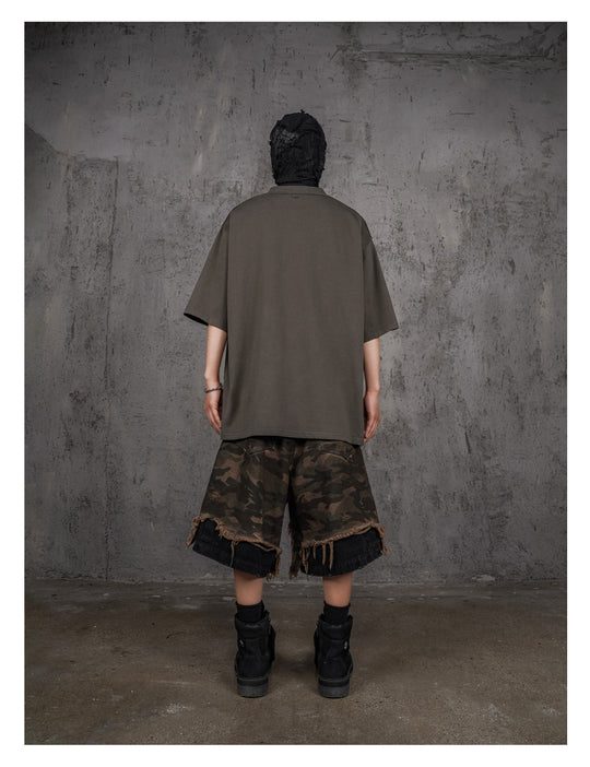 UNDERWATER Brown Sand-Washed Basic Faded Tee | Face 3 Face