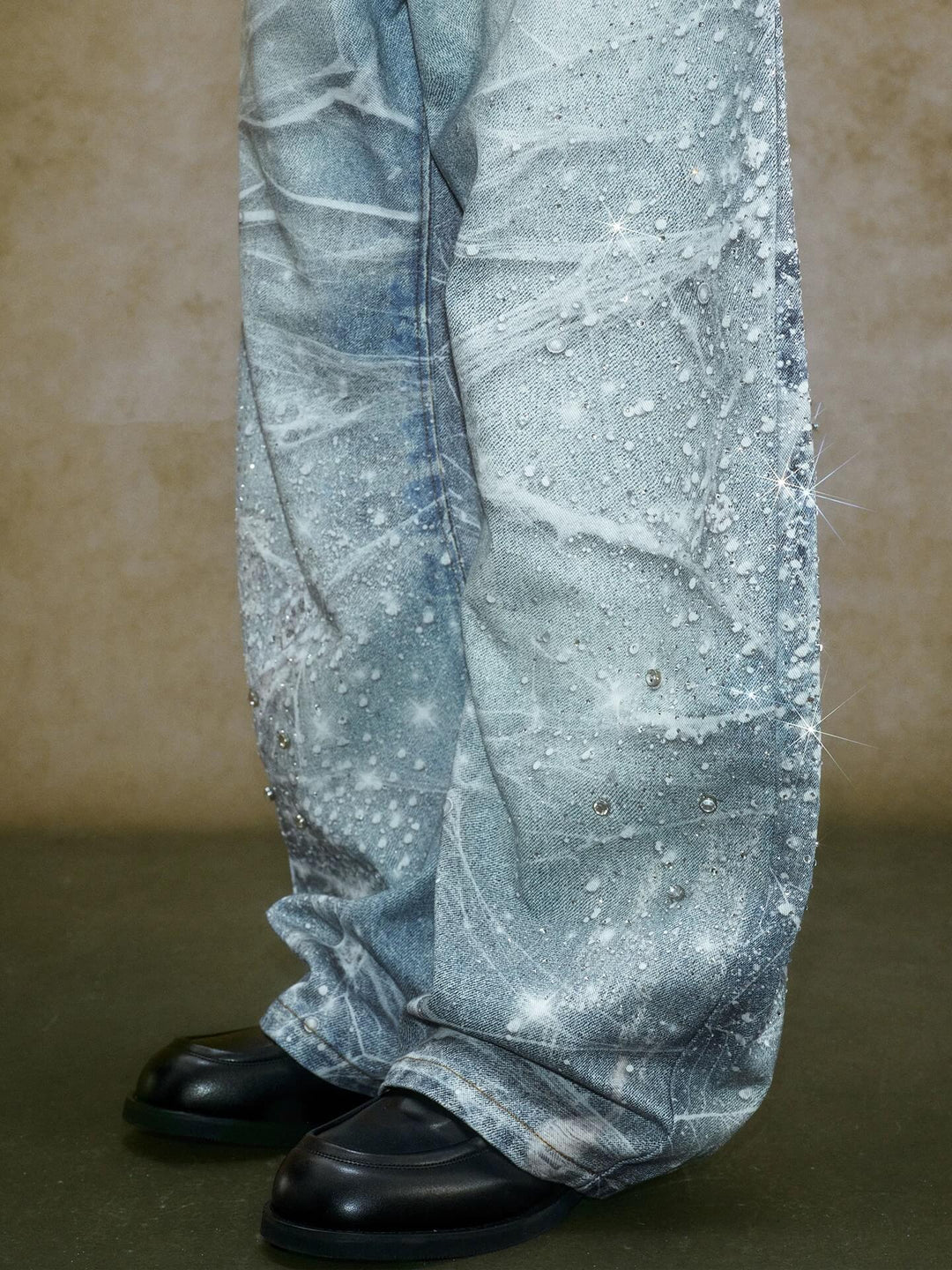 YADcrew 3D Digital Print Rhinestone Machete Jeans | Face 3 Face