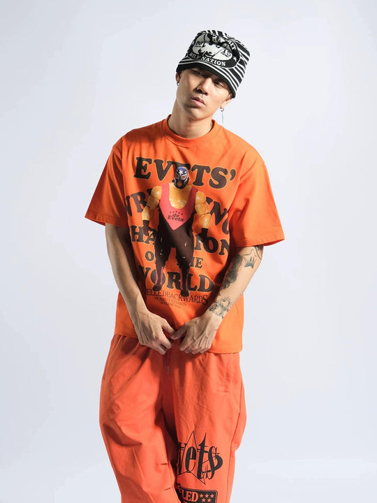 EVETS World Wrestler Graphic Print Short Sleeve Tee