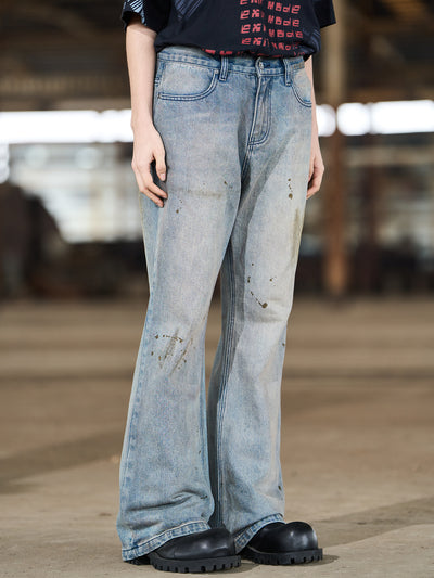 BLIND NO PLAN Distressed Washed & Splashed Ink Jeans | Face 3 Face