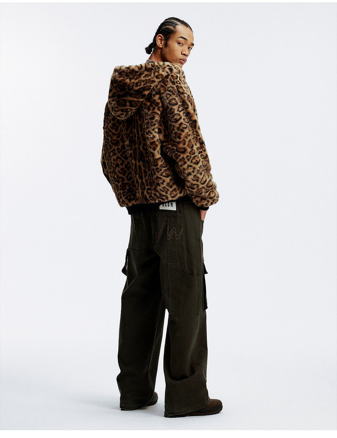MEDM Reversible Leopard Fur Hooded Jacket | Face 3 Face