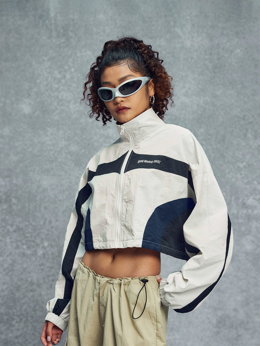 1807 Colorblock Cropped Track Jacket | Face 3 Face