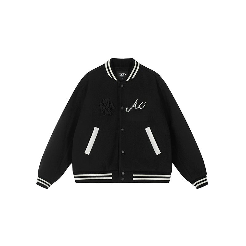 Racer varsity jacket | Achock Embroidery Pearl Logo Varsity Jacket | Face 3 Face