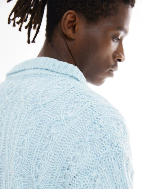 EMPTY REFERENCE Cutout Polo Knit Sweater | Face 3 Face