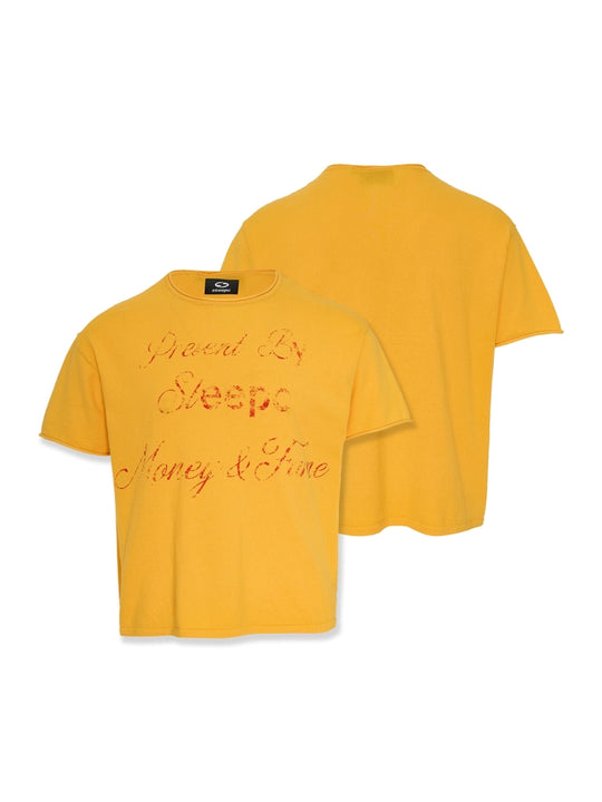 STEEPC Contrast Old Print Boxy Knit Tee | Face 3 Face