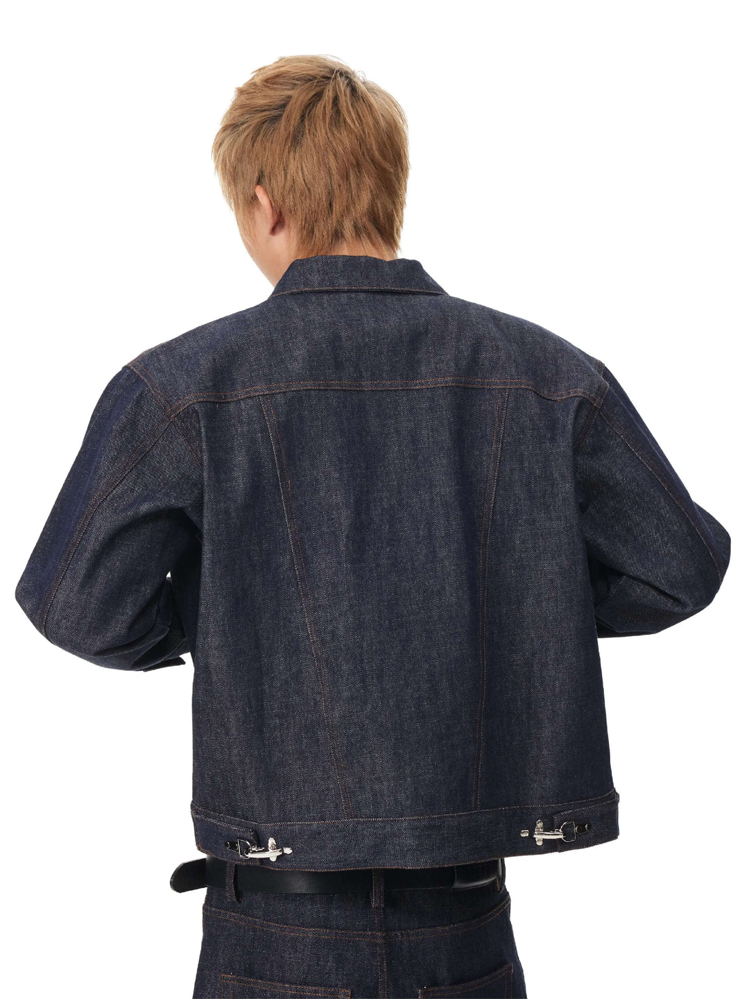 EVILKNIGHT(EK) 3D Cut Twisted Front Denim Jacket | Face 3 Face