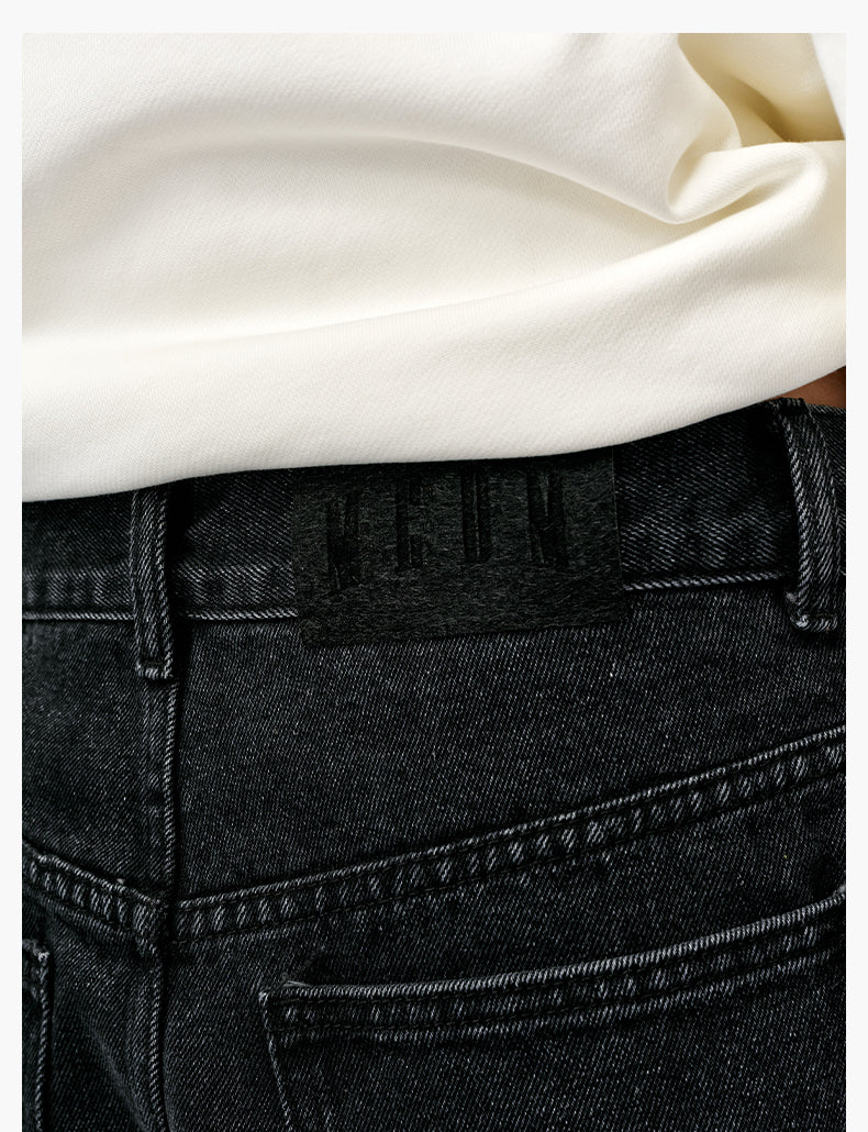 MEDM Horsehair Waist Tag Washed Jeans | Face 3 Face