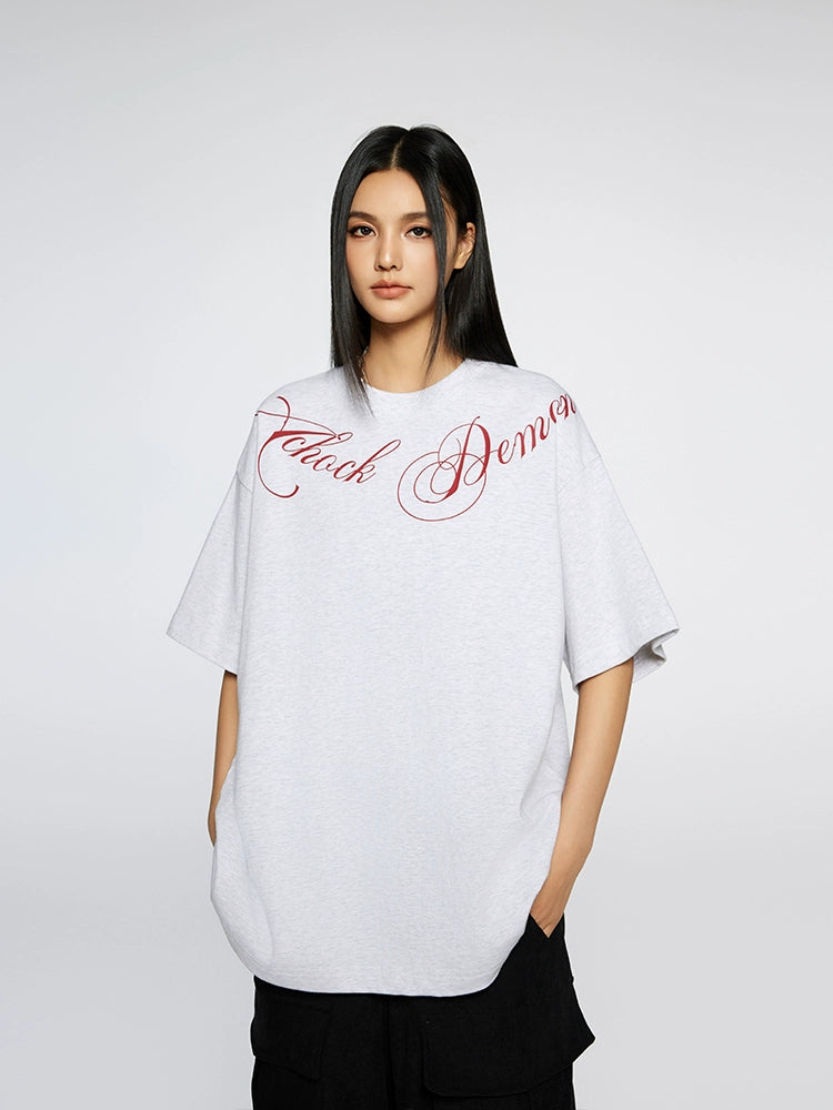 Achock Script Logo Print Tee | Face 3 Face