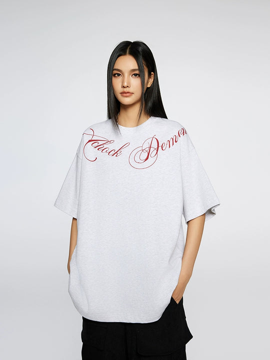Achock Script Logo Print Tee | Face 3 Face