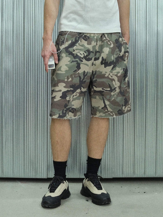 S45 Camouflage Cutoff Sweat Shorts | Face 3 Face