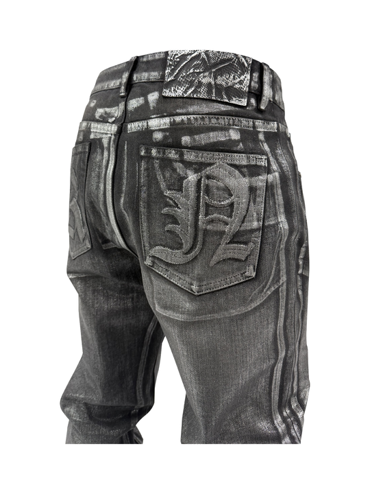 KARMANISTIC Waxed Silver Jeans | Face 3 Face