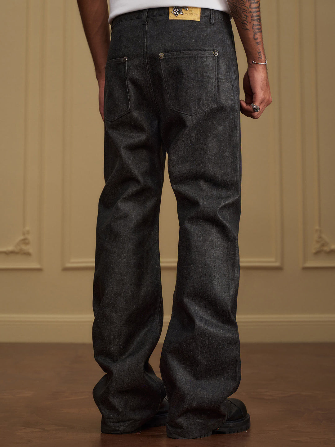 YADcrew Five Button Waxed Denim Jeans | Face 3 Face