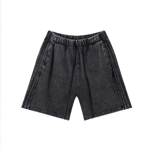 F3F Select Duty Washed & Old Spliced Striped Short Sweatpants