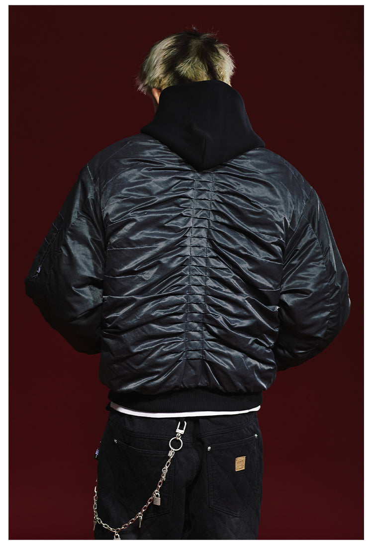 Remedy Pleated Back Design MA-1 Bomber Jacket | Face 3 Face