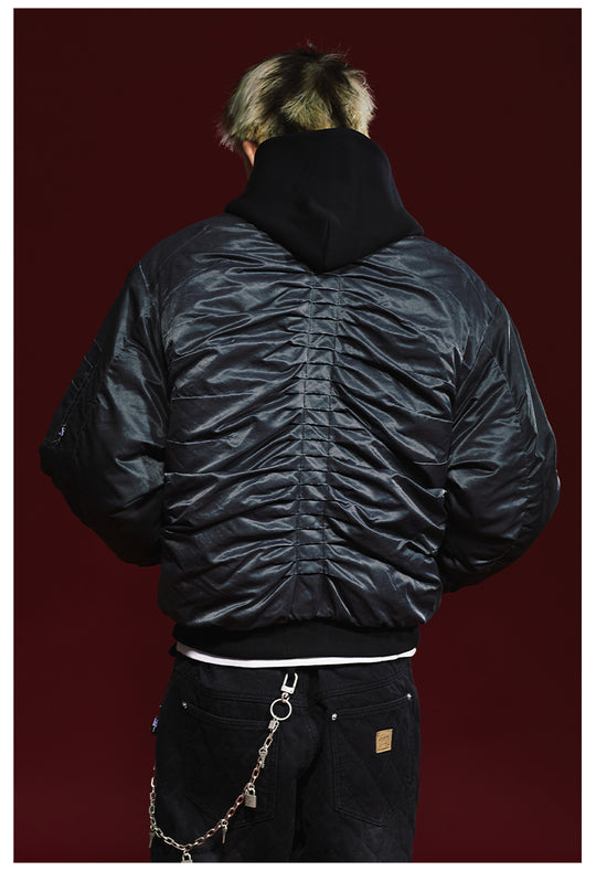 Remedy Pleated Back Design MA-1 Bomber Jacket | Face 3 Face