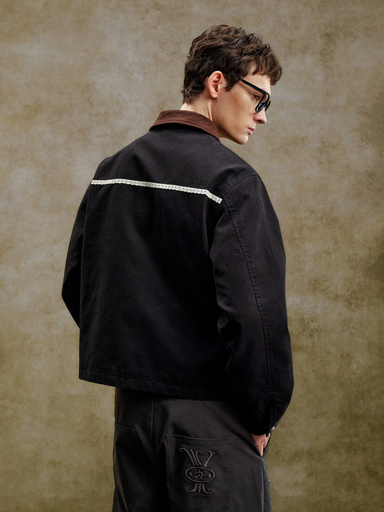 YADcrew Lace Line Embroidered Work Jacket | Face 3 Face