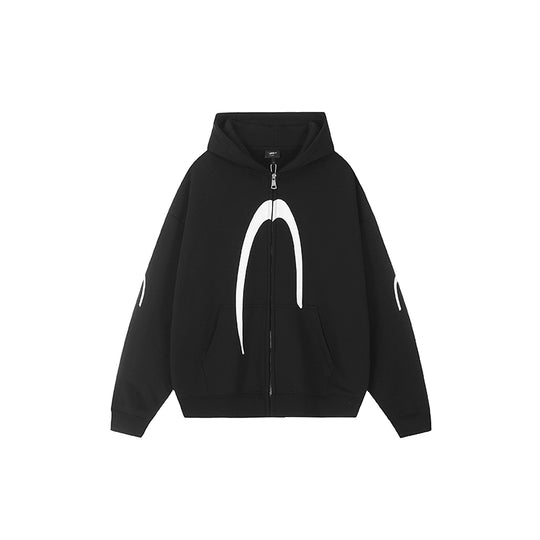 Achock Heavyweight Logo Printed Zip Up Hoodie | Face 3 Face