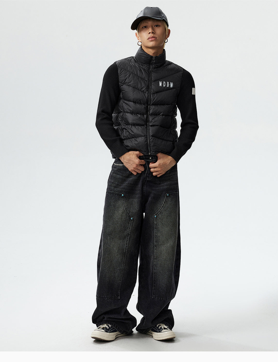 MEDM Shoulder Patchwork Lightweight Down Jacket | Face 3 Face