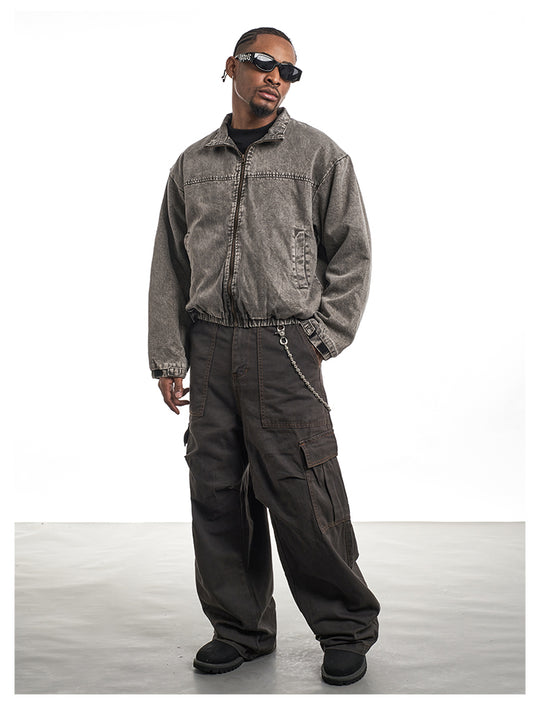 F3F Select Washed Denim Short Jacket | Face 3 Face