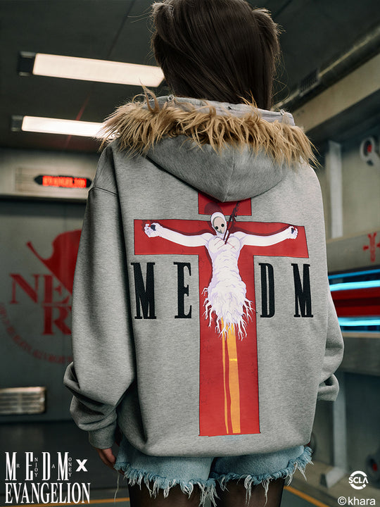 MEDM x EVA Lilith Removable Fur Zip-Up Hoodie | Face 3 Face