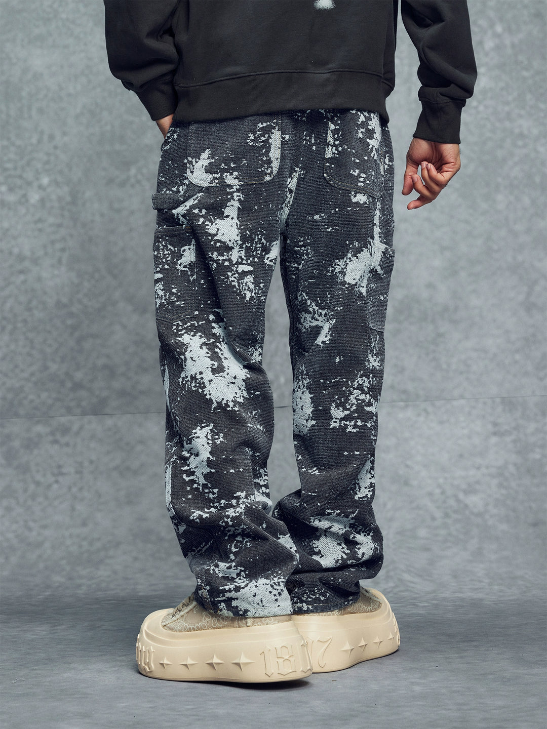 1807 Jacquard Textured Washed Jeans | Face 3 Face