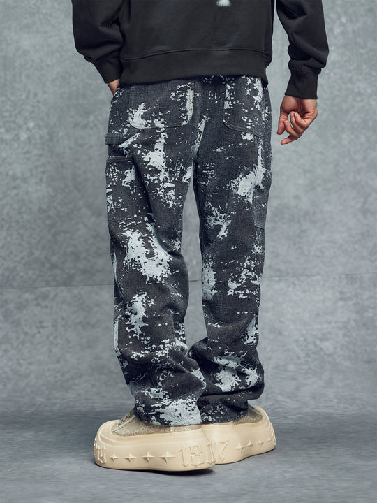 1807 Jacquard Textured Washed Jeans | Face 3 Face