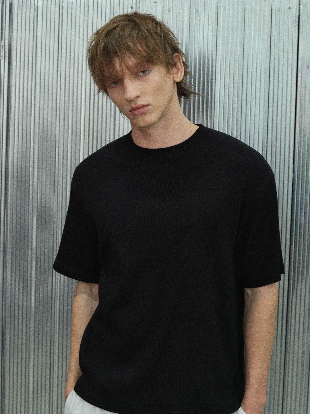 S45 Plain Ribbed Short Sleeve Tee | Face 3 Face
