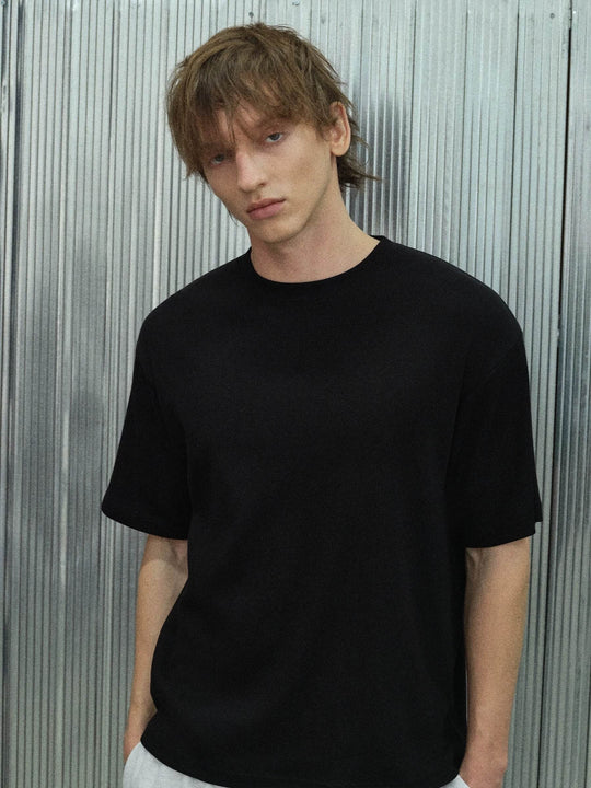 S45 Plain Ribbed Short Sleeve Tee | Face 3 Face