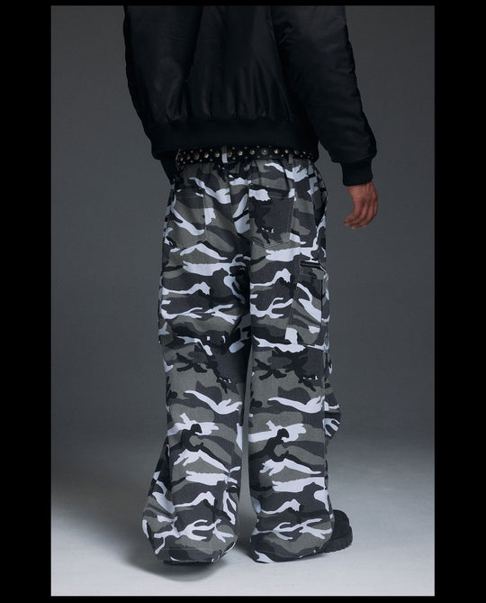 NOVACAM Snow Camouflage Baggy Work Cargo Pants | Face 3 Face