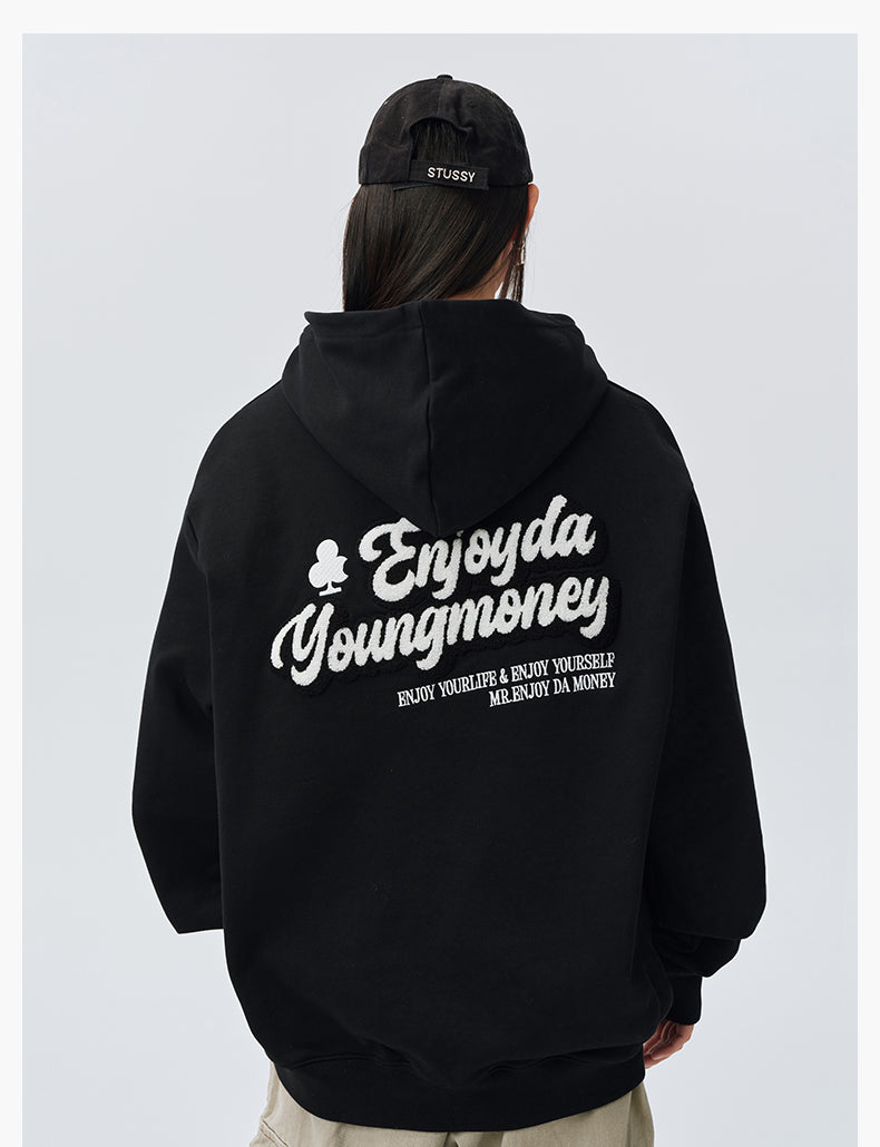 MEDM Towel Applique Embroidery Zip-Up Hoodie | Face 3 Face