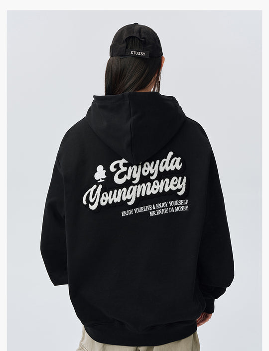 MEDM Towel Applique Embroidery Zip-Up Hoodie | Face 3 Face