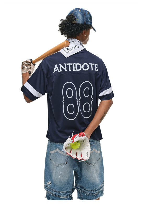 ANTIDOTE Mesh Patchwork V-Neck Jersey Tee | Face 3 Face