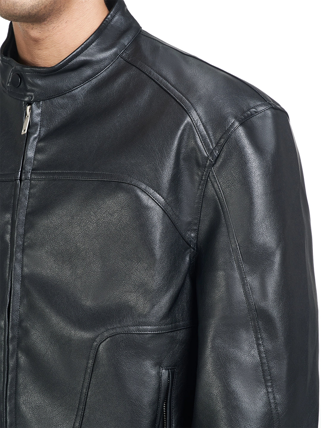 F3F Select Glossy PU Leather Racing Jacket | Face 3 Face